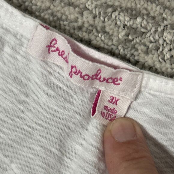 Fresh Produce Drape Dress Womens 3X White Cotton Tank Pockets USA Sleeveless New - Picture 4 of 9